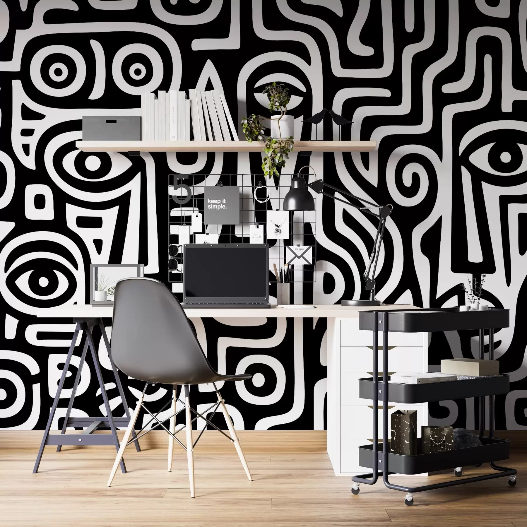 fototapeter Stiliserte ansiktsdetaljer w04186