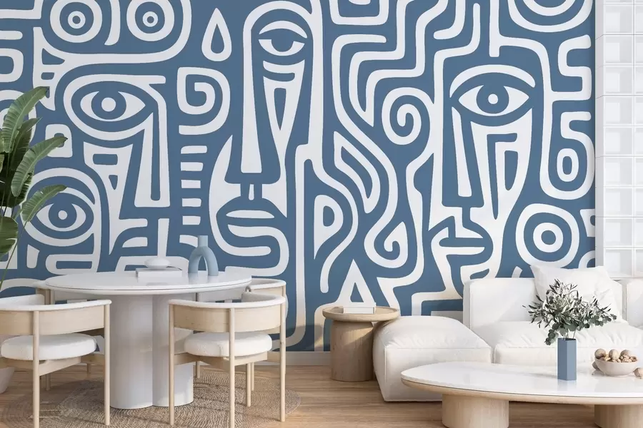 fototapeter Stiliserte ansiktsdetaljer w04186v1