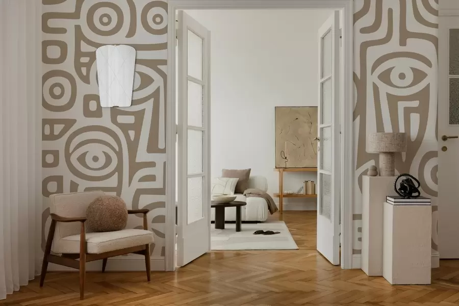 fototapeter Stiliserte ansiktsdetaljer w04186v2