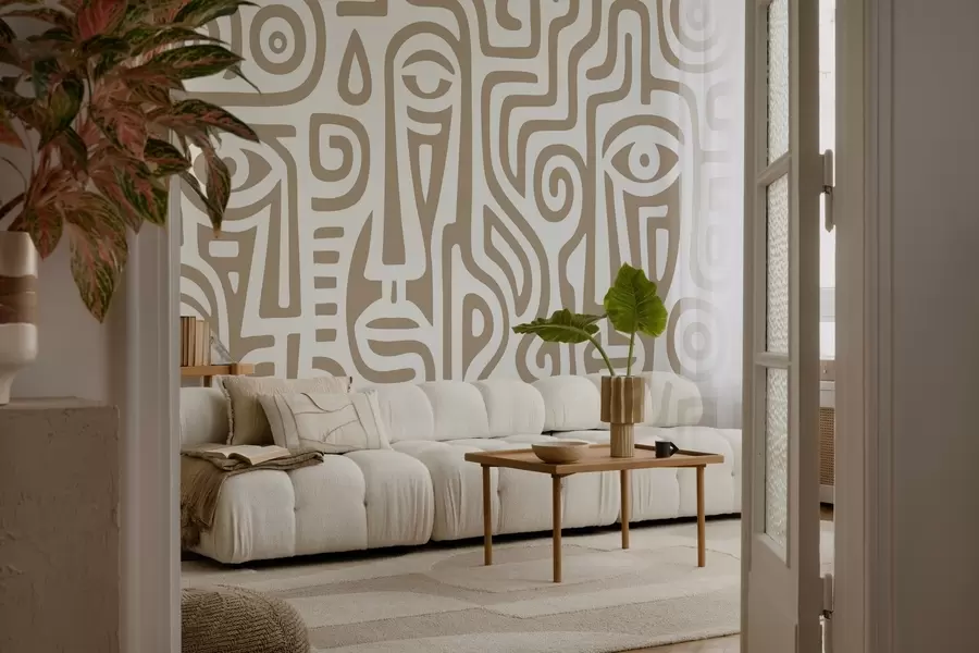 fototapeter Stiliserte ansiktsdetaljer w04186v2