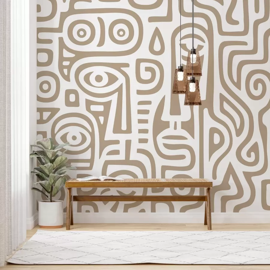 fototapeter Stiliserte ansiktsdetaljer w04186v2