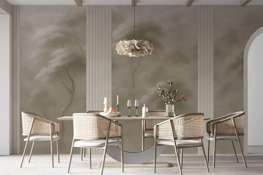 fototapeter Skog møter panelkunst w04187v1