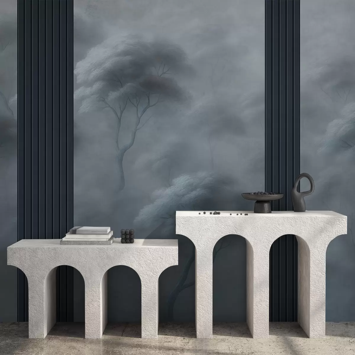 fototapeter Skog møter panelkunst w04187v2