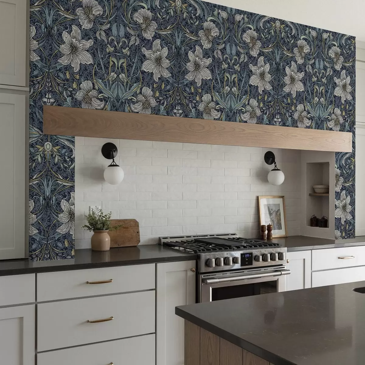 Bakgrunn Klassisk blomsterornament i stil med William Morris a00232