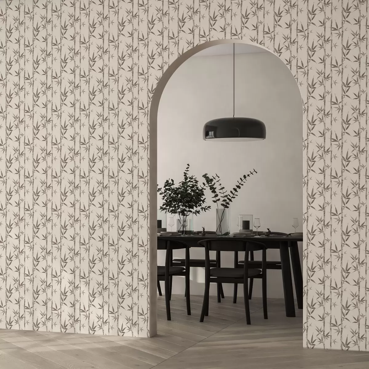 Bakgrunn Beige bambusmønster med blader i japansk stil a00236