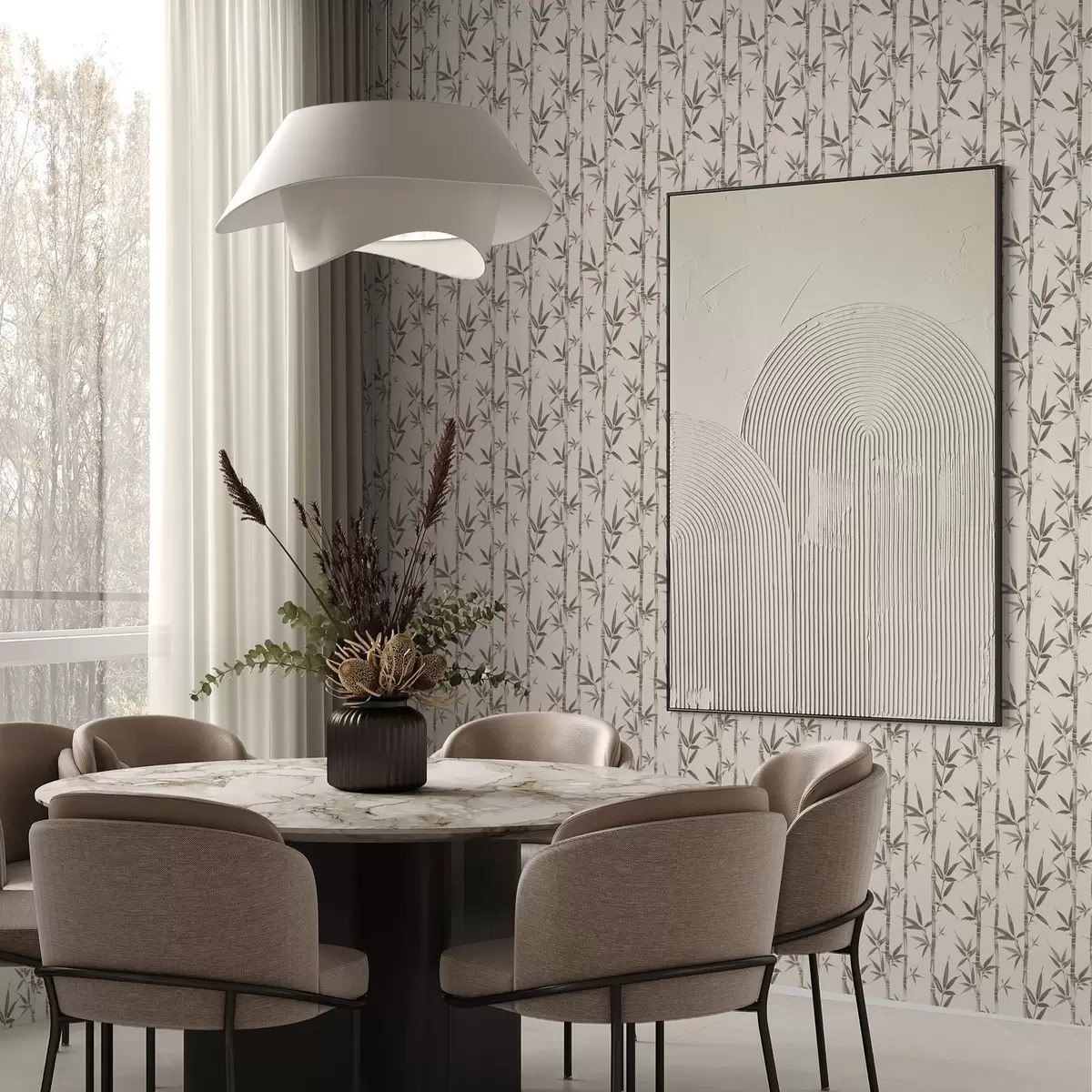 Bakgrunn Beige bambusmønster med blader i japansk stil a00236