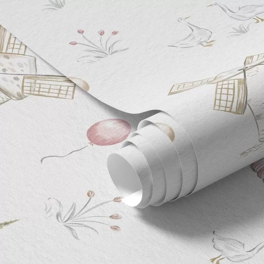 fototapeter Illustrasjoner for barn: Hund, ender, baller, mølle a00278