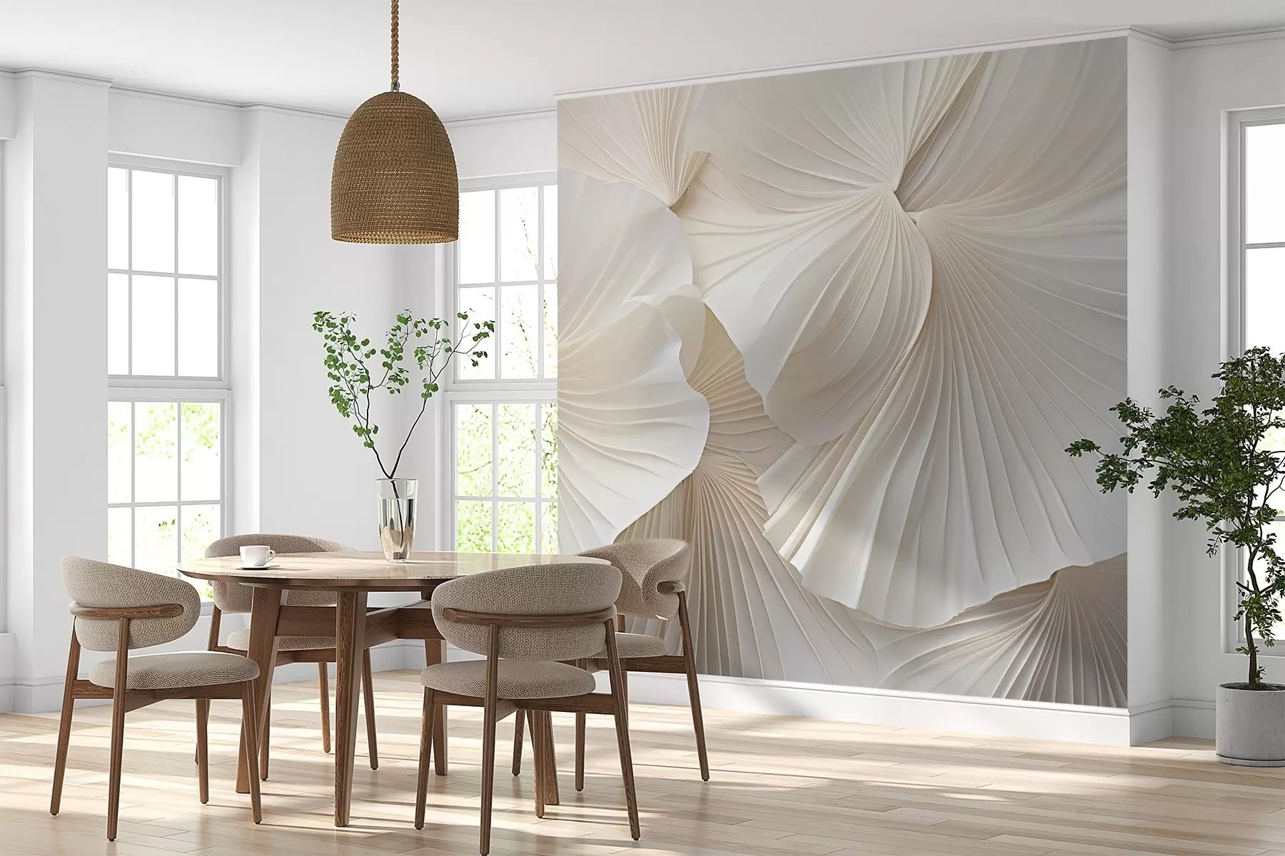 fototapeter kronblad, blomster, hvit, krem, tekstur, ømhet, dekorativ w04216