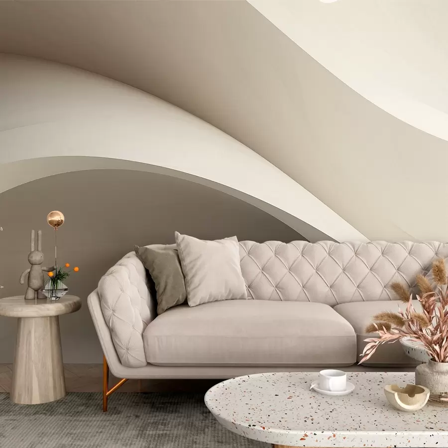 fototapeter abstraksjon, bølger, myke kurver, beige, glatt, linjer, moderne w04217v1