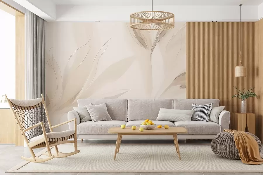 fototapeter Lette abstrakte blader w04243