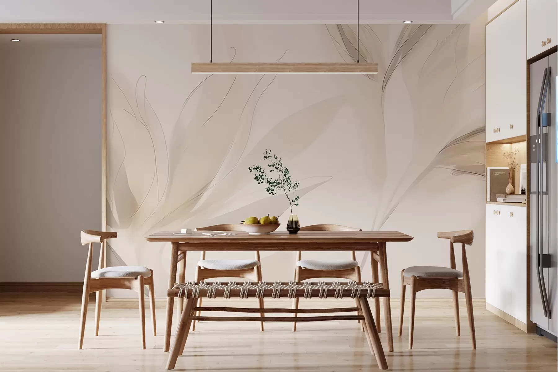 fototapeter Lette abstrakte blader w04243