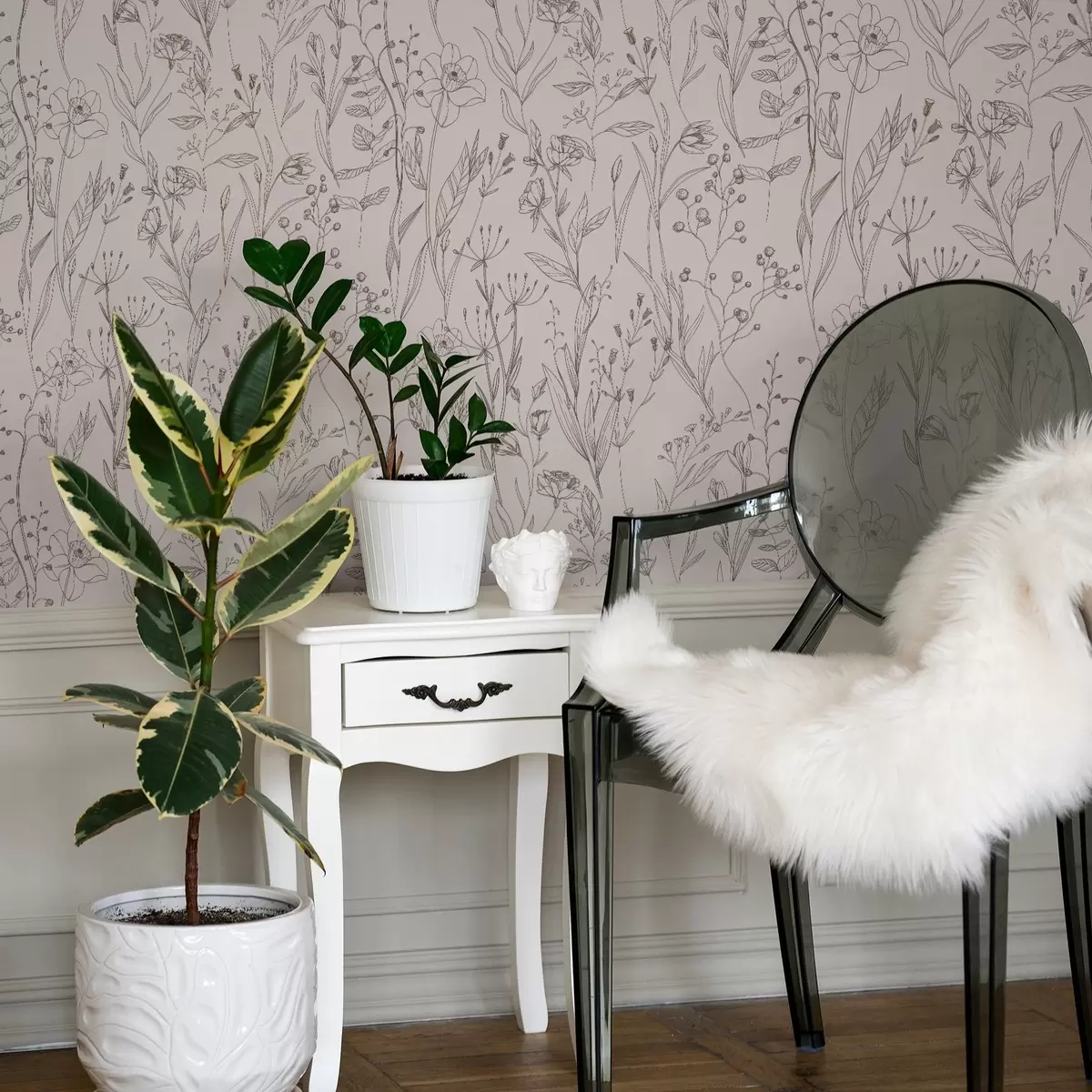 Bakgrunn Minimalistiske villblomster