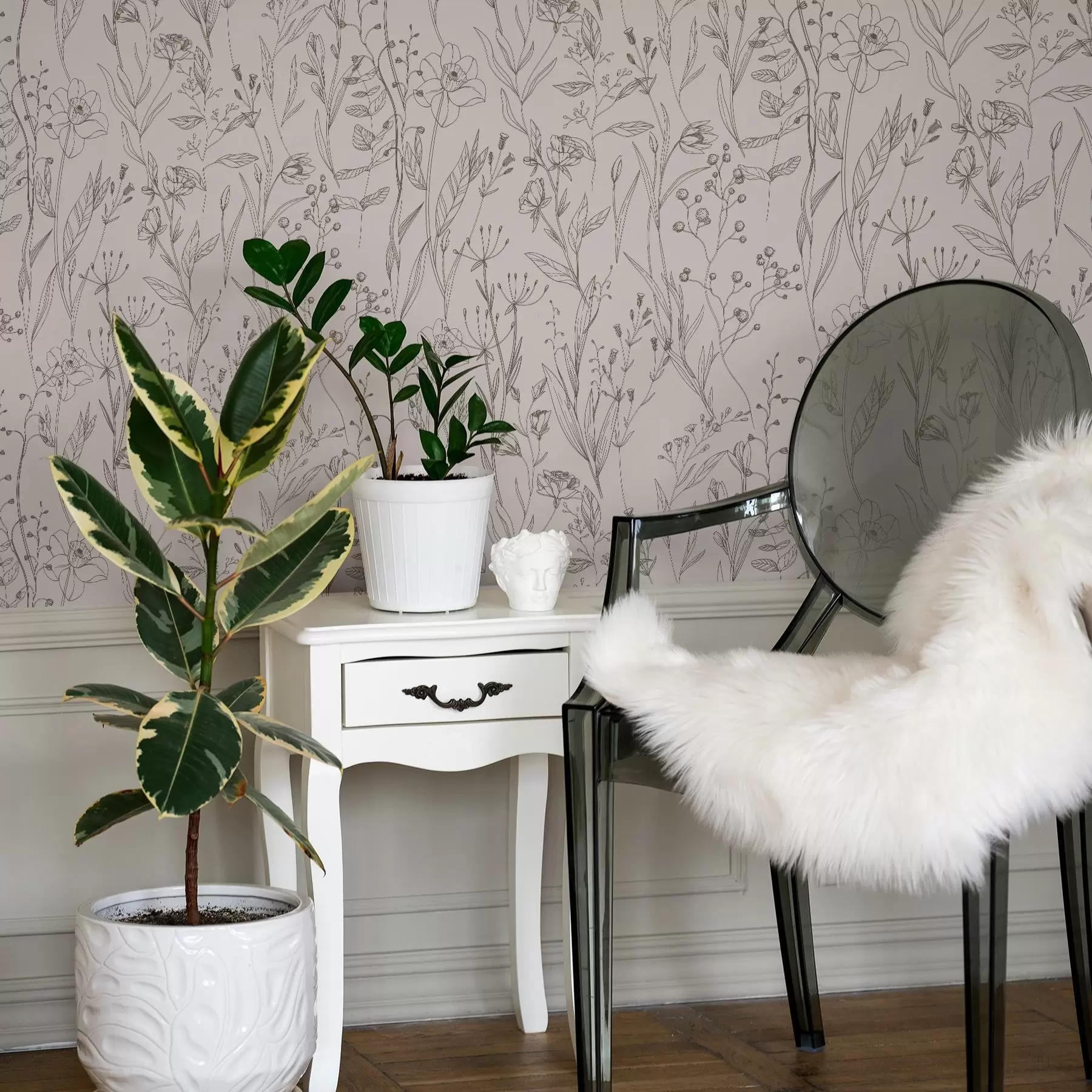 fototapeter Minimalistiske villblomster