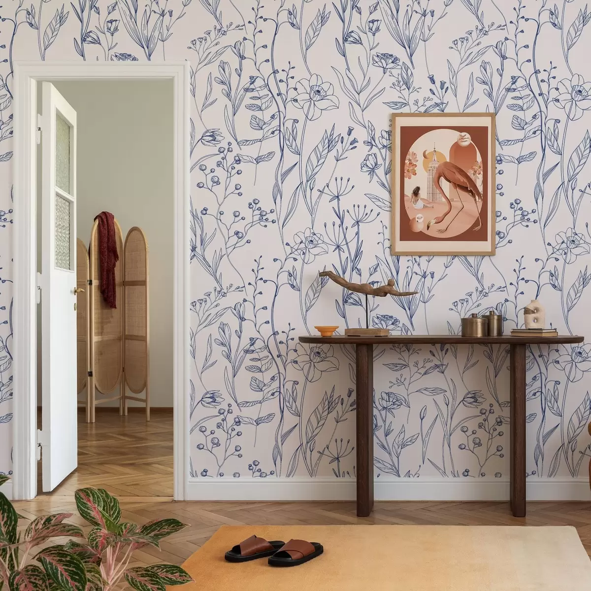 Bakgrunn Minimalistiske villblomster