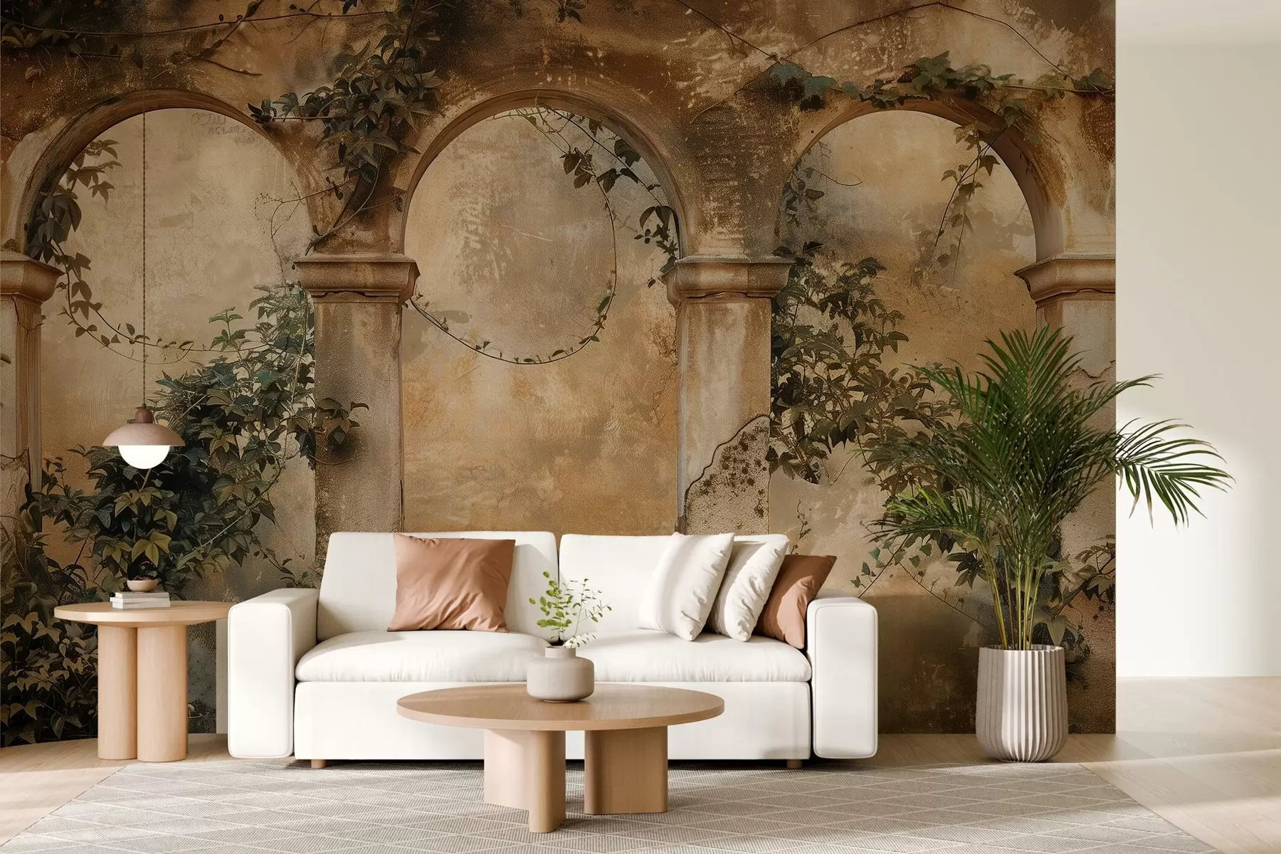 fototapeter fargede retrobuer med eføy w04304