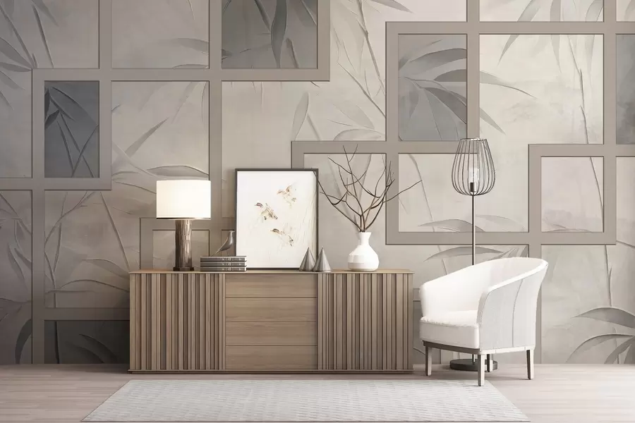 fototapeter Bambus og geometri w04319