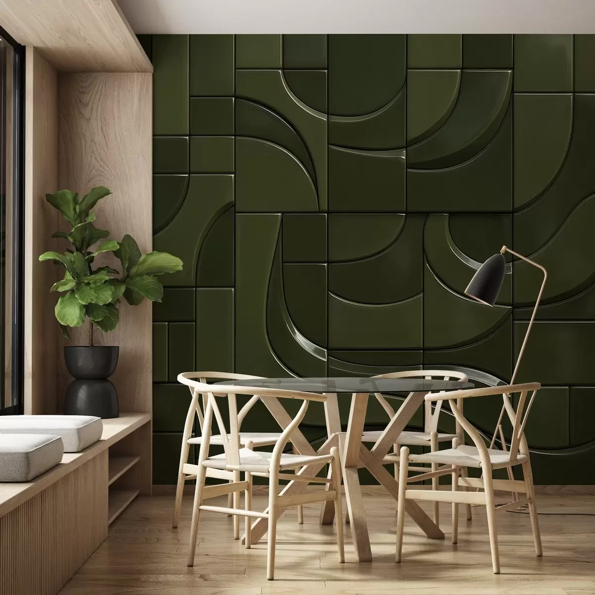 fototapeter Imitasjon av blanke paneler w04325