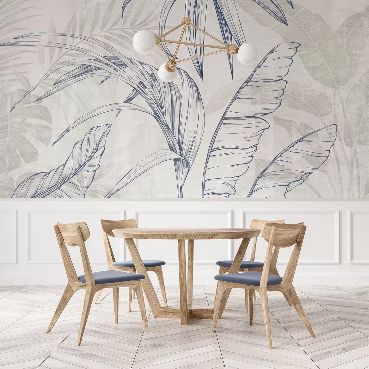 fototapeter Blader på bakgrunn med imitert uskarphet og tekstur w04362v1