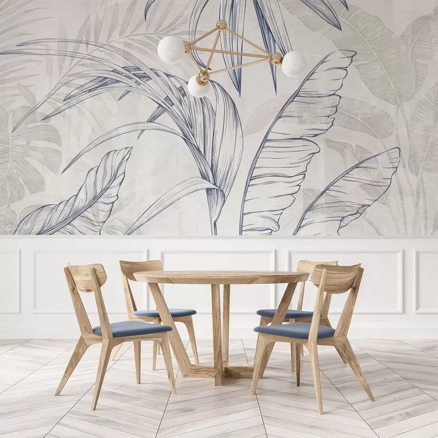 fototapeter Blader på bakgrunn med imitert uskarphet og tekstur w04362v1