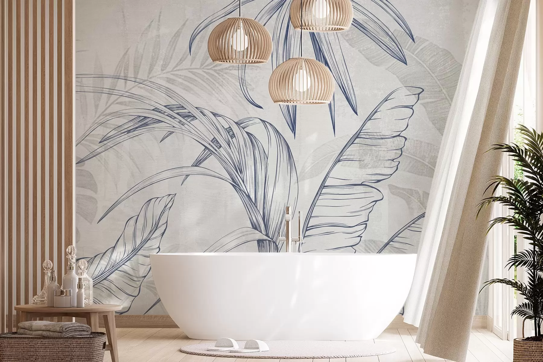 fototapeter Blader på bakgrunn med imitert uskarphet og tekstur w04362v1