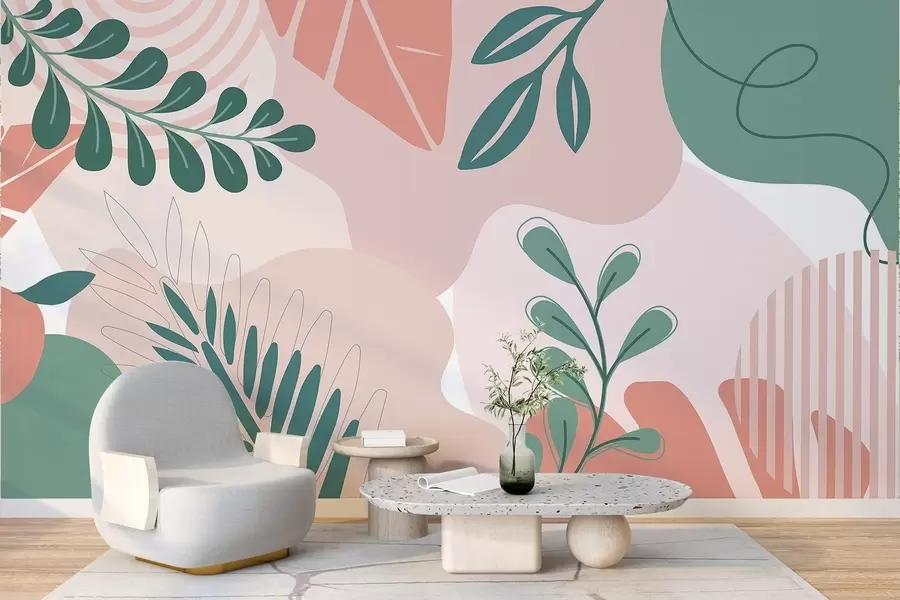 fototapeter Abstraksjon, blader w04366