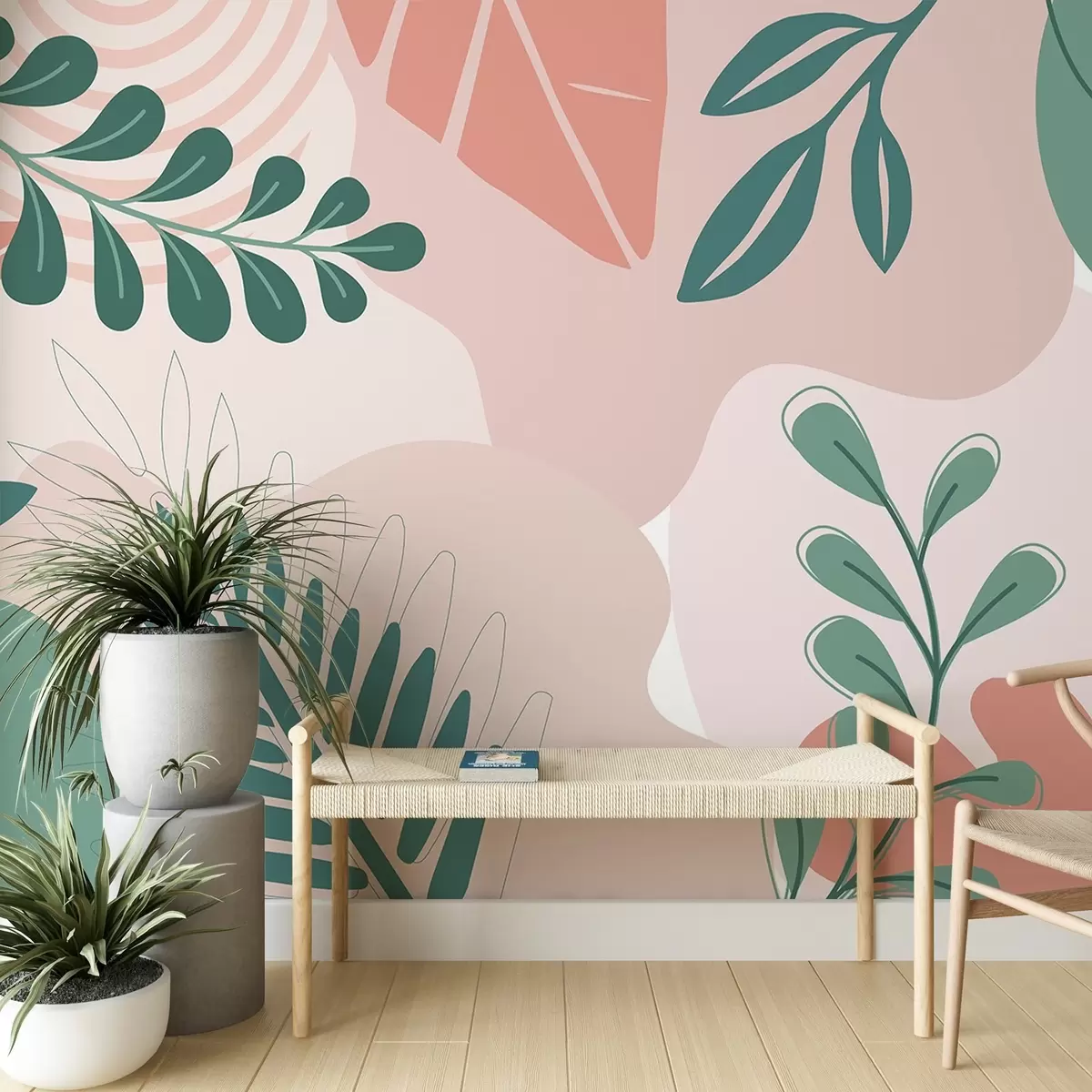 fototapeter Abstraksjon, blader w04366