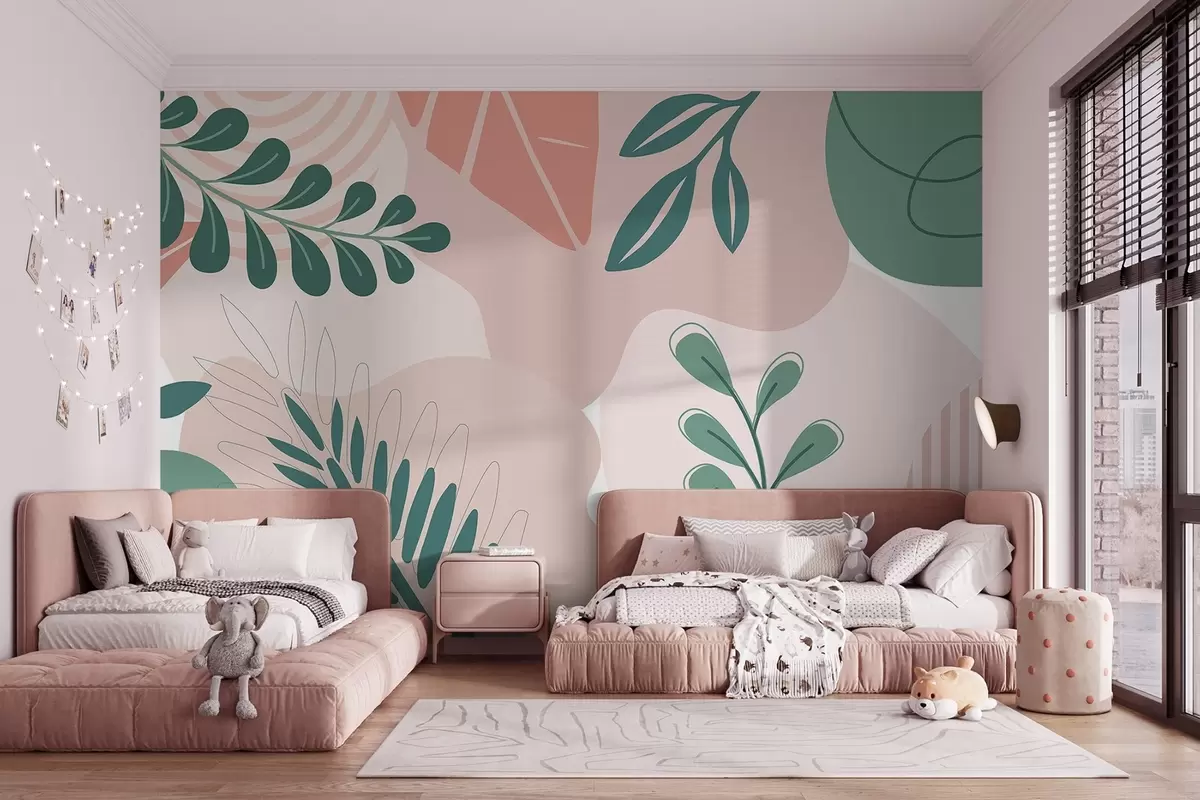 fototapeter Abstraksjon, blader w04366