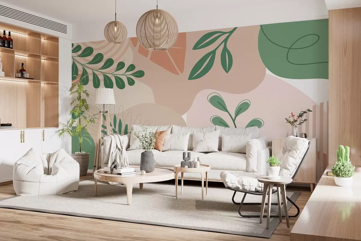 fototapeter Abstraksjon, blader w04366v1