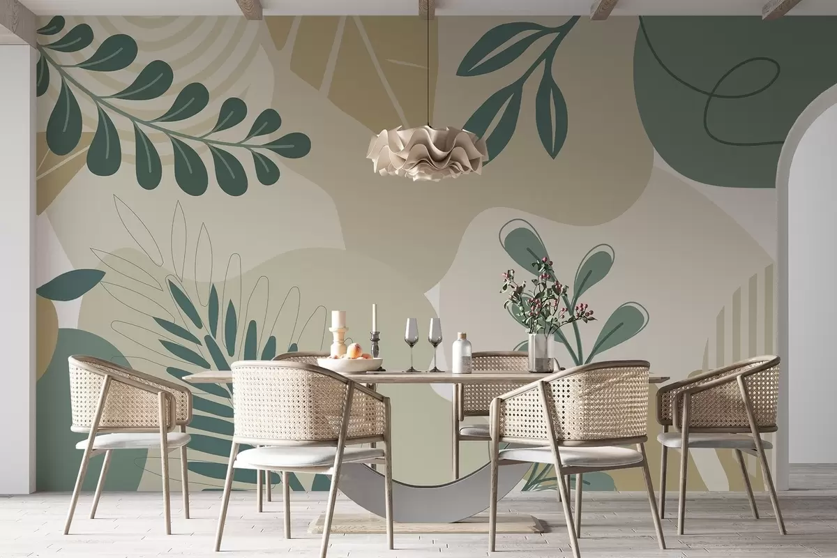 fototapeter Abstraksjon, blader w04366v2