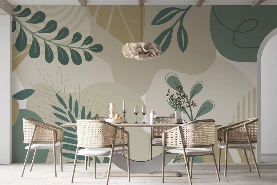 fototapeter Abstraksjon, blader w04366v2