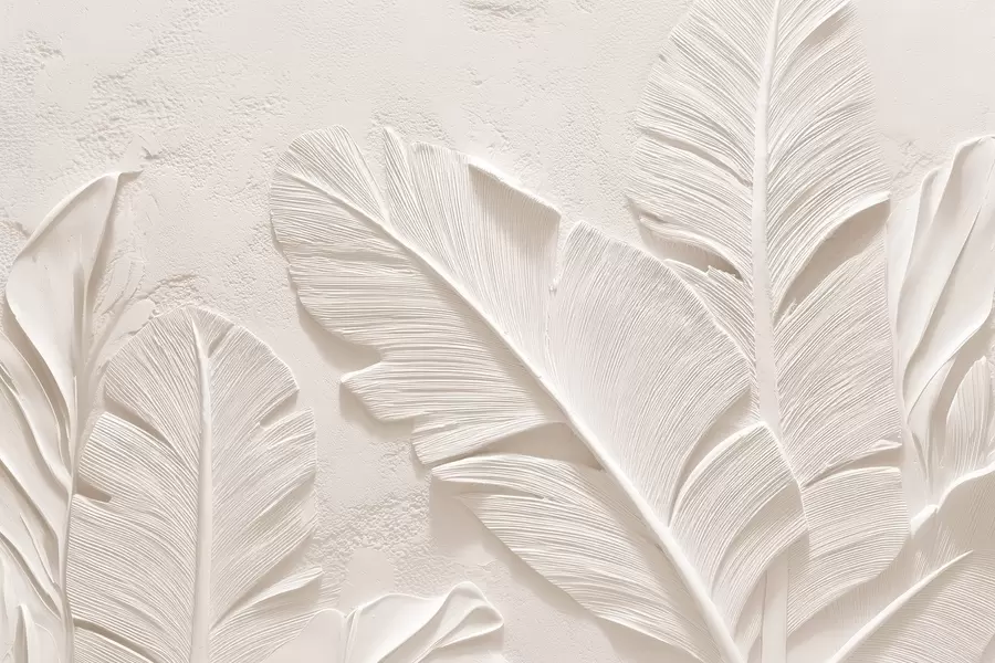 fototapeter Relieffblader i varme beige-sandtoner w09307v1