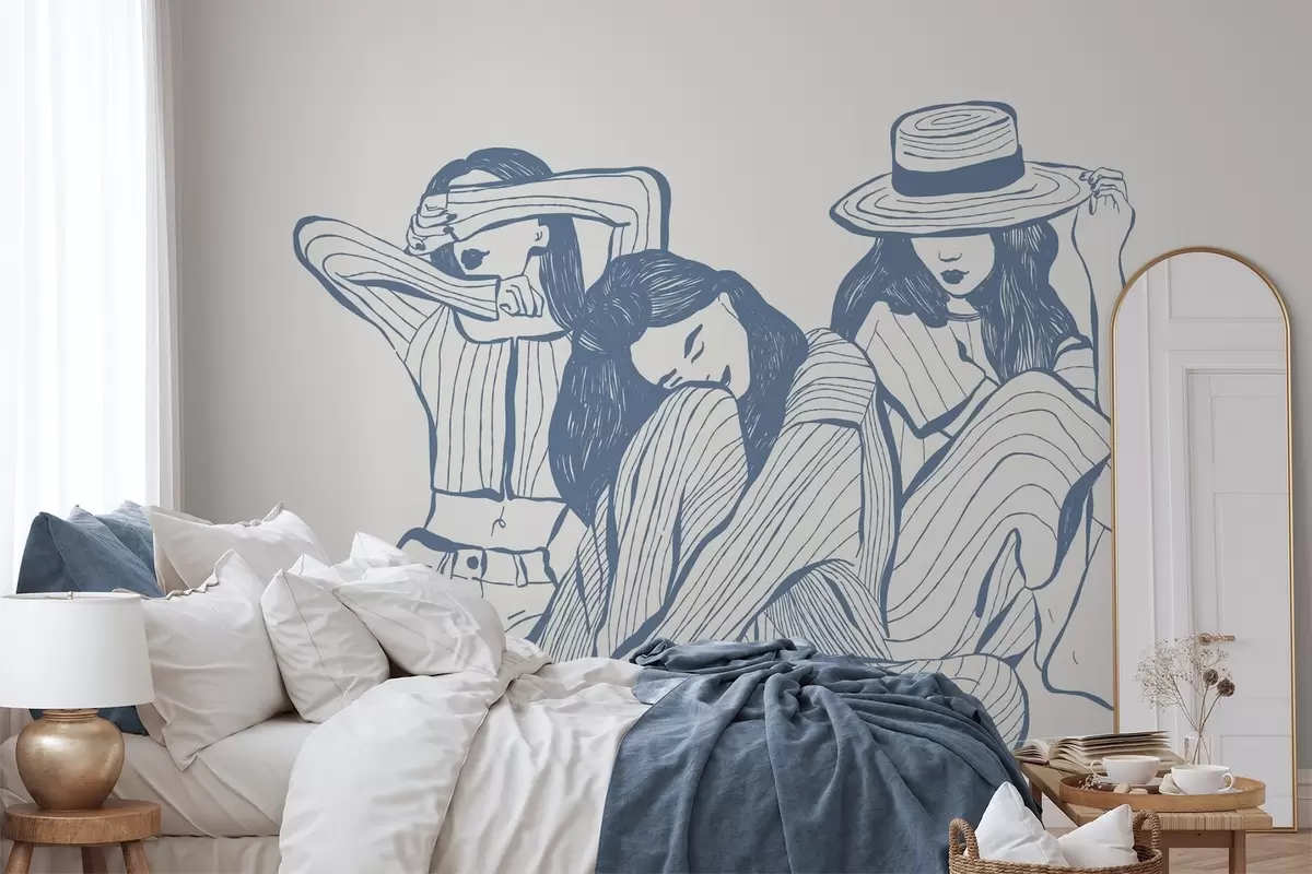 fototapeter Jenter nyanser av blått w04384v1