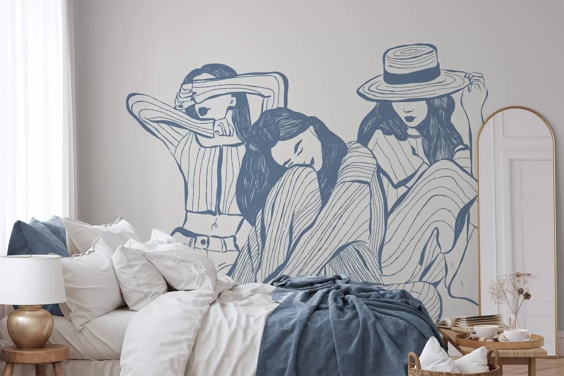 fototapeter Jenter nyanser av blått w04384v1