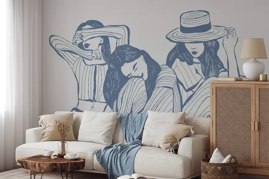 fototapeter Jenter nyanser av blått w04384v1