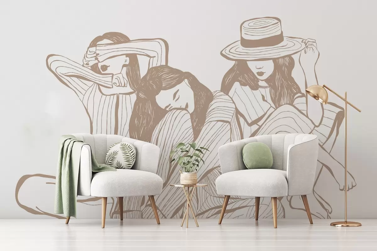 fototapeter Jenter nyanser av beige w04384v2