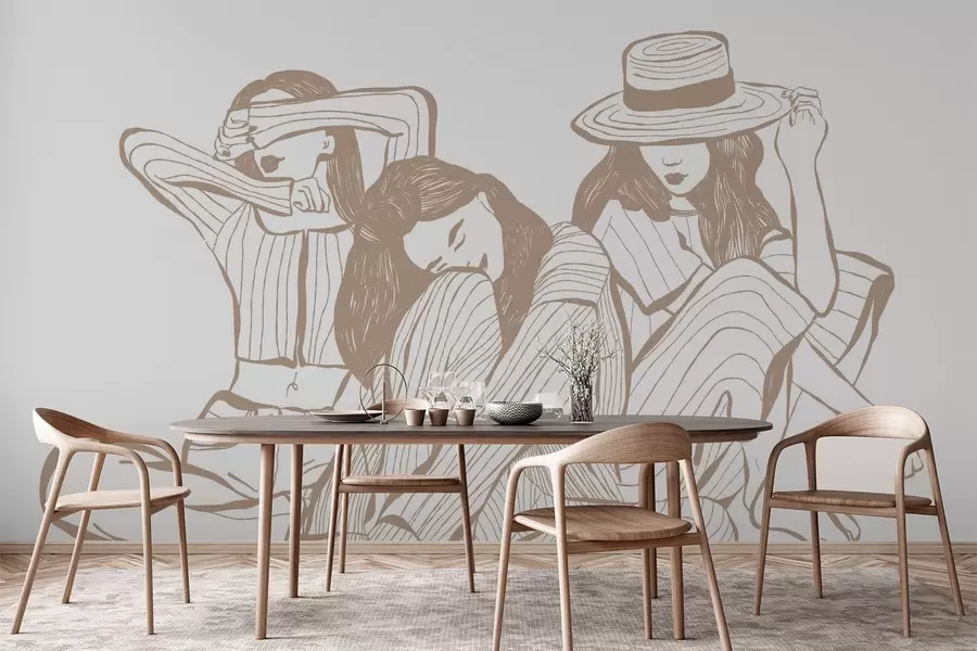 fototapeter Jenter nyanser av beige w04384v2