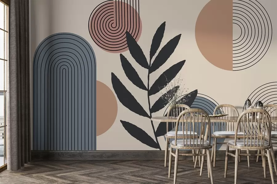 fototapeter Geometriske blader w04385