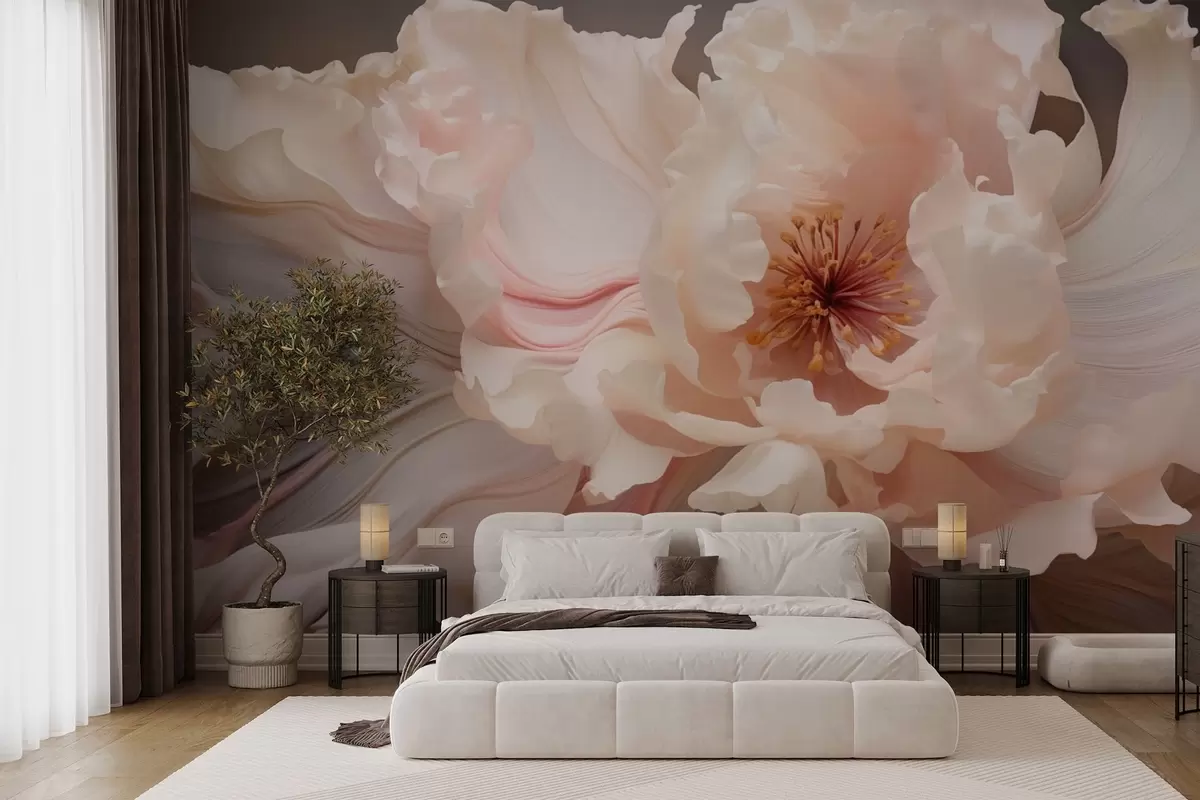 fototapeter Abstrakt blomst i myke pastellfarger w04346