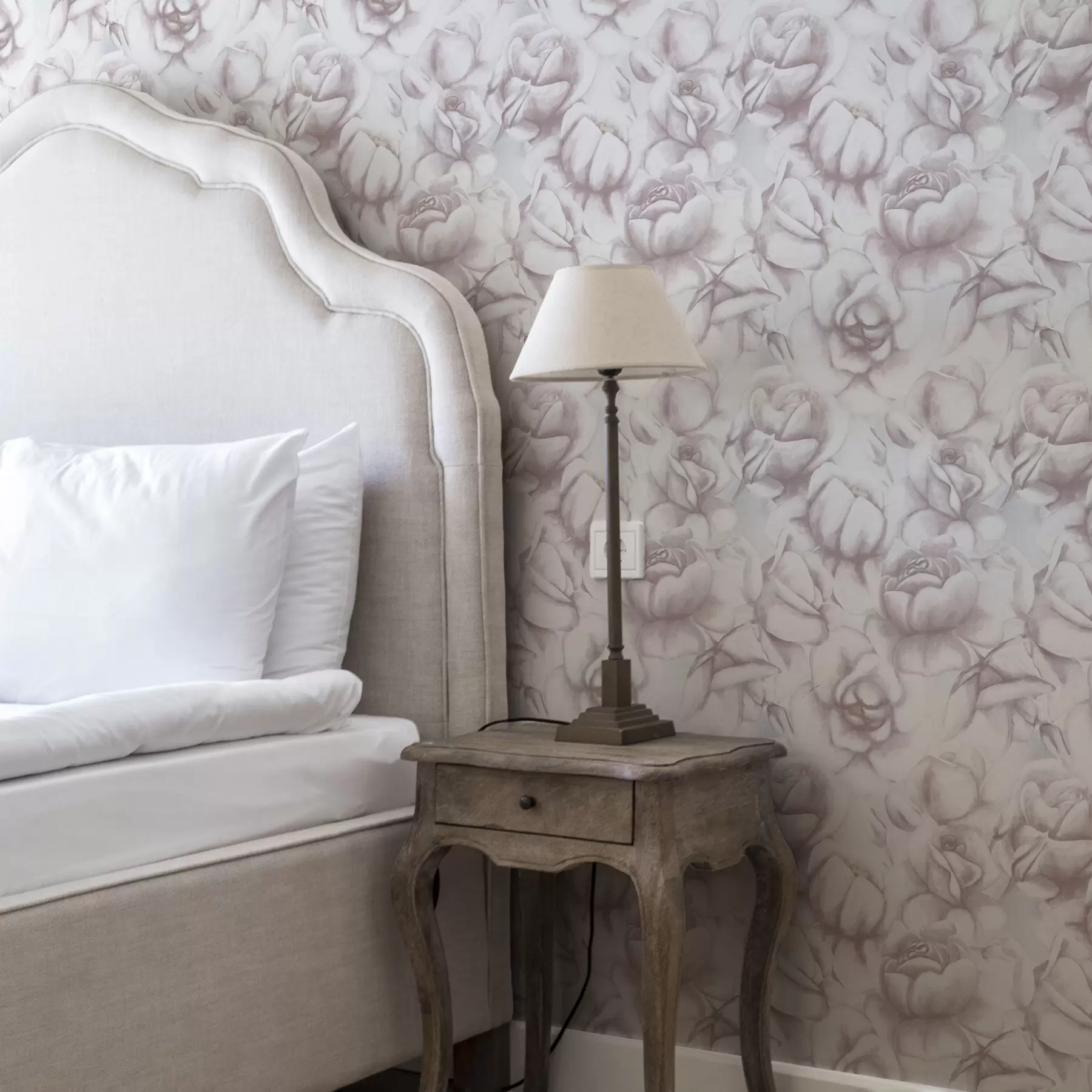 fototapeter Rosa akvarellroser i en delikat uskarp stil a00434