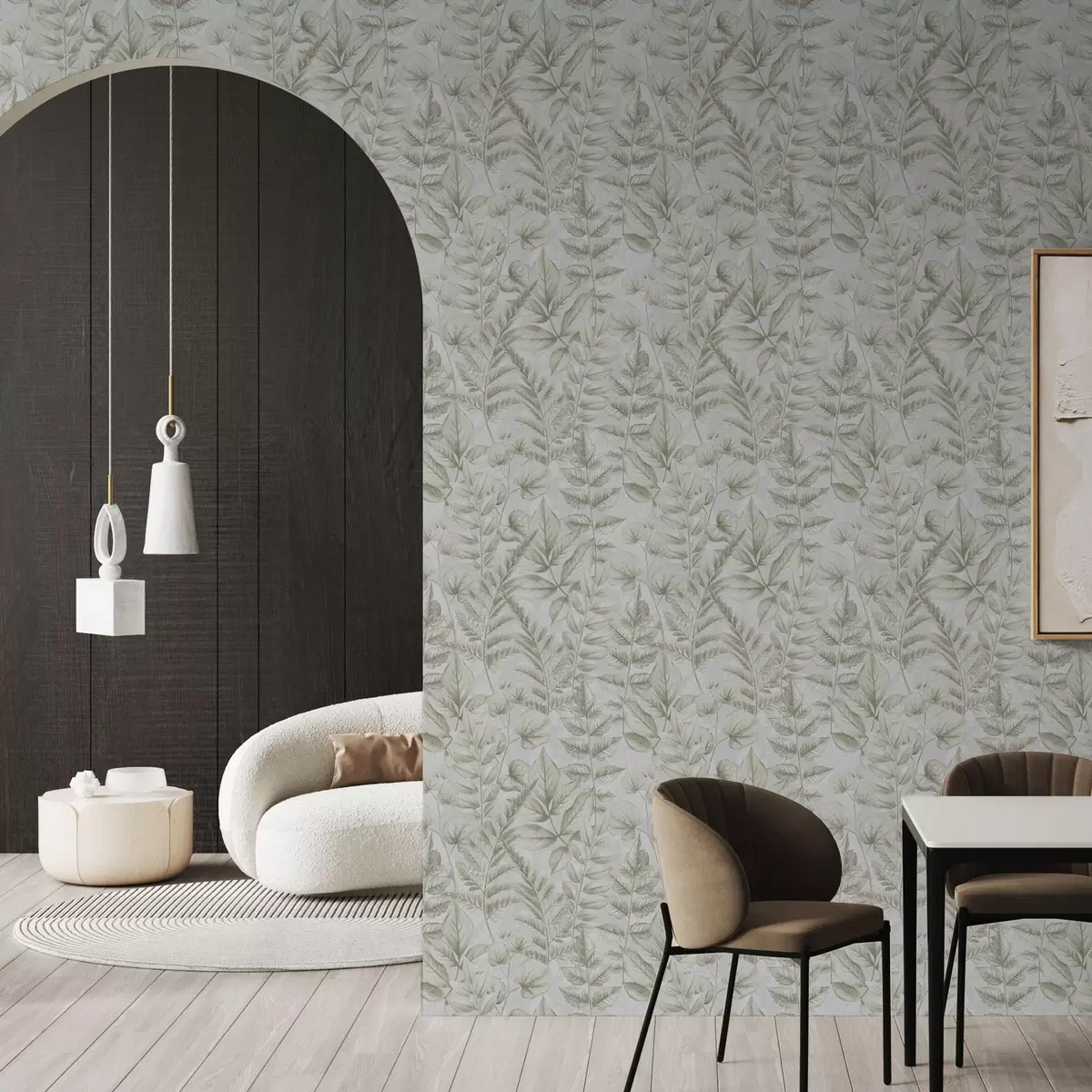 Bakgrunn Myke pastellfargede blader i botanisk akvarellstil a00437