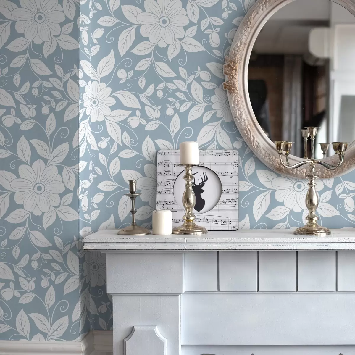 Bakgrunn Hvite blomster på pastellblå bakgrunn a00452