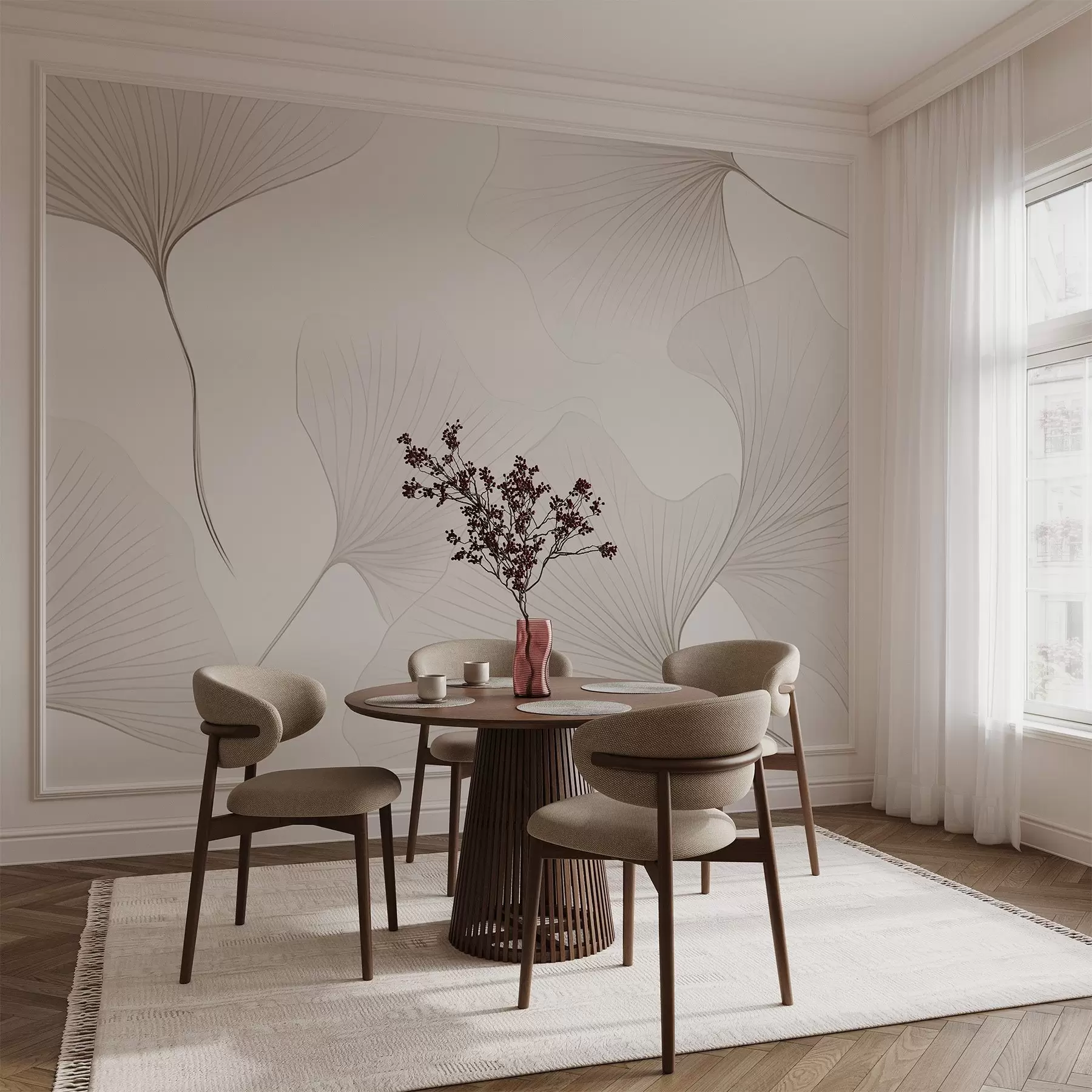 fototapeter Gjennomsiktige ginkgoblader w04433v1