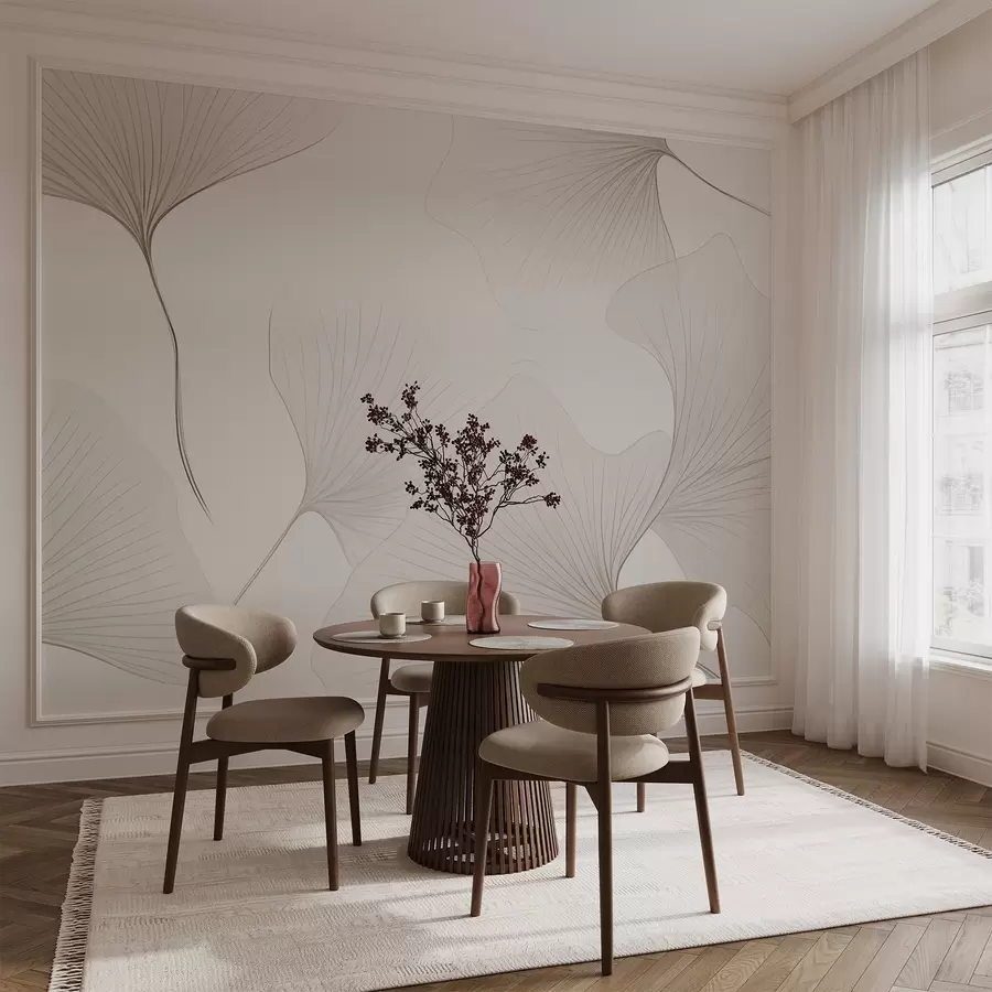 fototapeter Gjennomsiktige ginkgoblader w04433v1