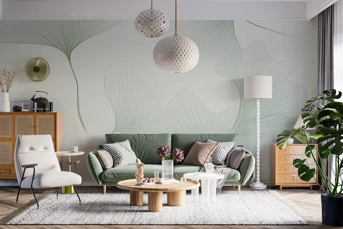 fototapeter Gjennomsiktige ginkgoblader w04433v2