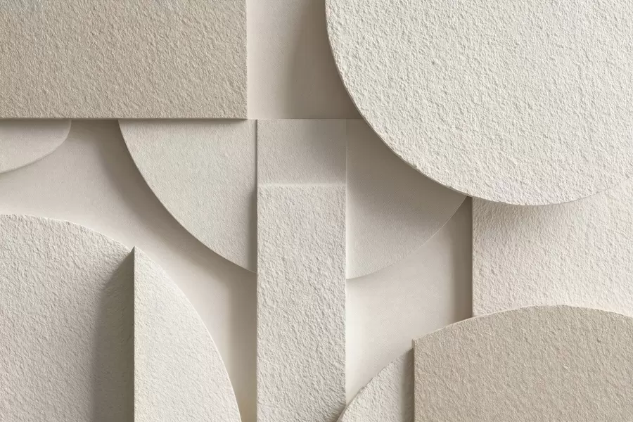 fototapeter Abstrakt komposisjon av beige geometriske former w04395