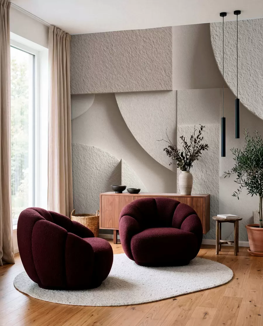 fototapeter Abstrakt komposisjon av beige geometriske former w04395