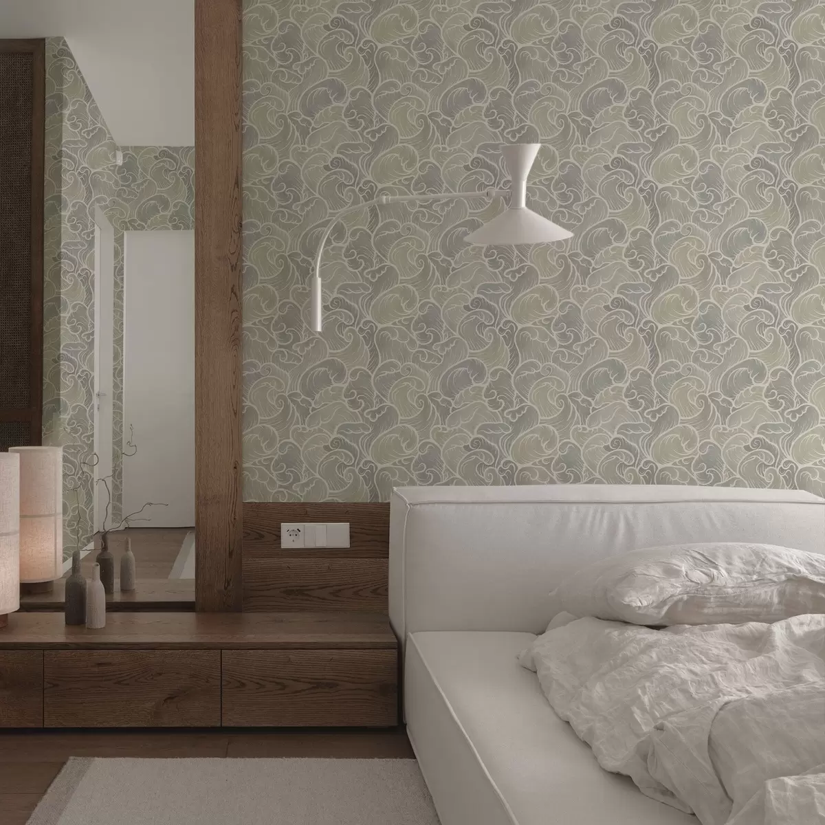 Bakgrunn Abstrakte bølger i pastellfarger a00285