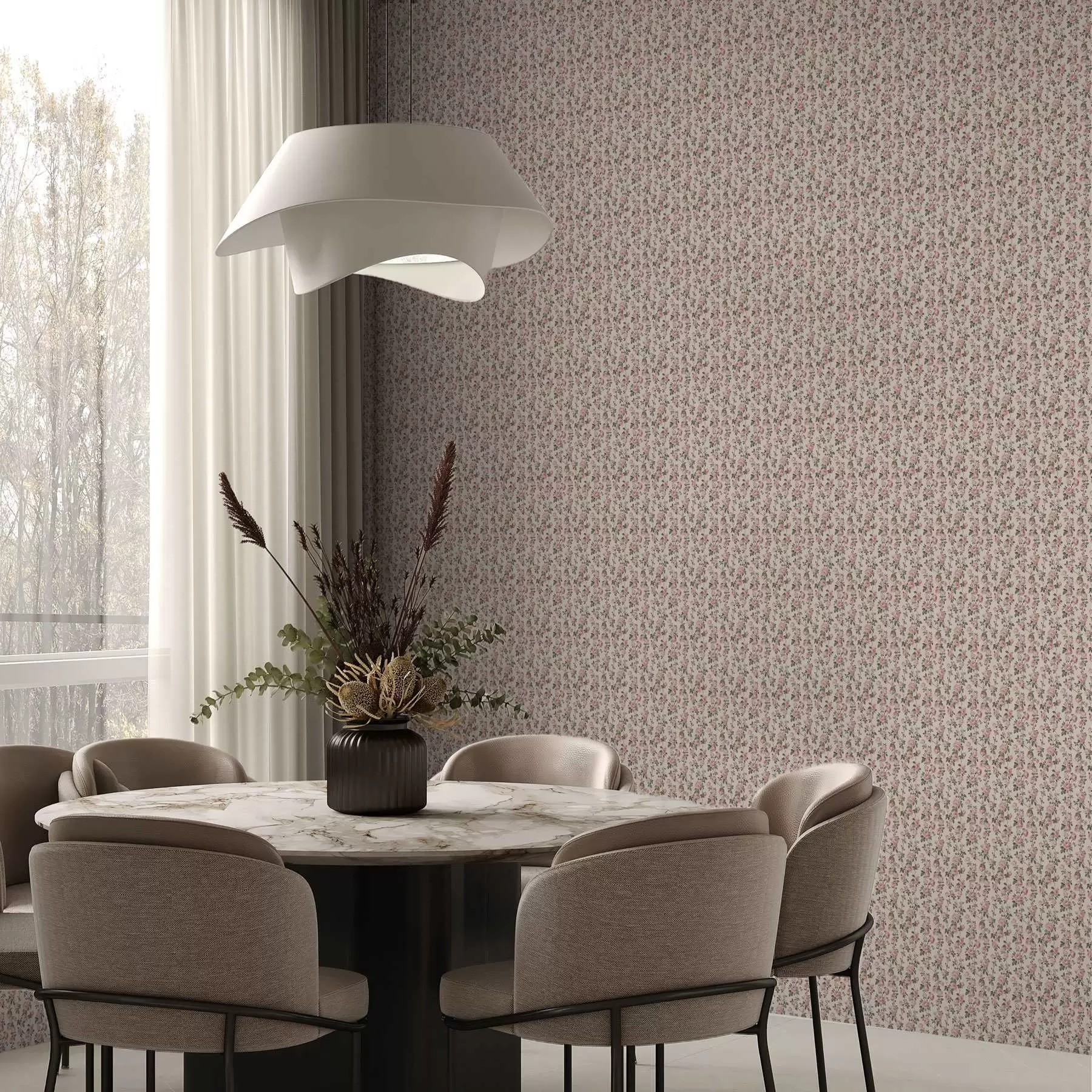 fototapeter Rosa roser på beige bakgrunn a00346