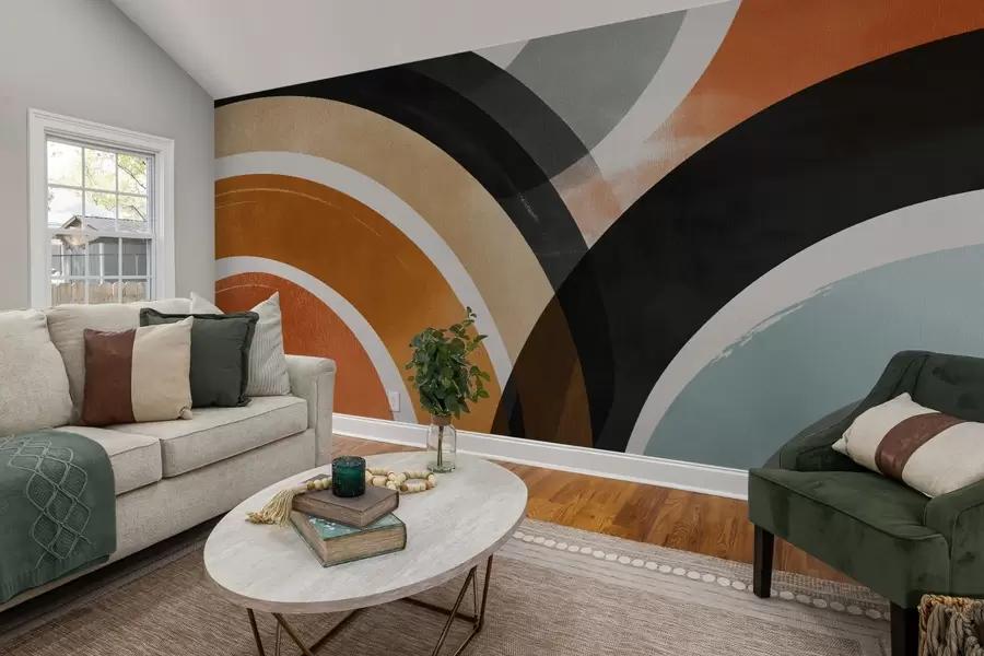 fototapeter Abstrakte, flerfargede sirkler w04425