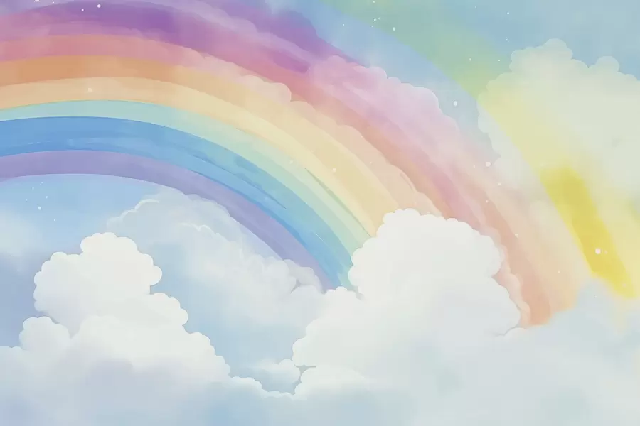 fototapeter Regnbue på himmelen w04487